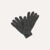 Grey Merino Wool Knitted Gloves -Drakes Shop DR1AH021582 03600 1