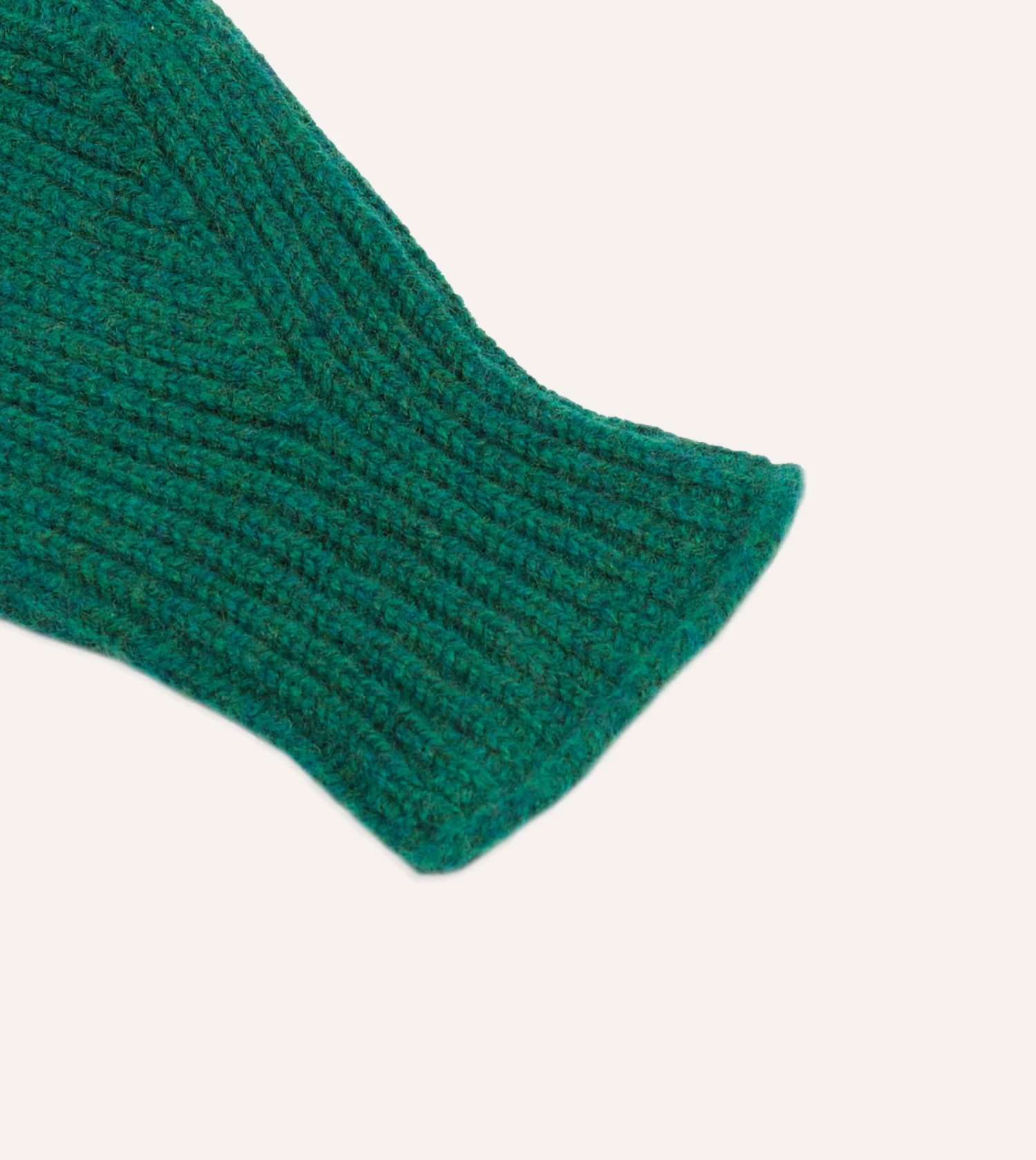 Green Lambswool Ribbed Knitted Gloves 4 Green Lambswool Ribbed Knitted Gloves - Image 2