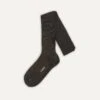 Black Wool Over-the-Calf Socks -Drakes Shop DR1AJ121425 01100 1