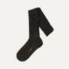 Dark Grey Wool Over-The-Calf Sock -Drakes Shop DR1AJ121425 02600 1