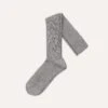 Light Grey Wool Over-The-Calf Socks -Drakes Shop DR1AJ121425 04600 1