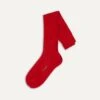 Red Wool Over-the-Calf Socks -Drakes Shop DR1AJ121425 05700 1