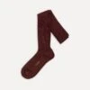 Burgundy Wool Over-The-Calf Socks -Drakes Shop DR1AJ121425 06700 1