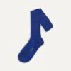 Royal Blue Wool Over-the-Calf Socks -Drakes Shop DR1AJ121425 09200 1
