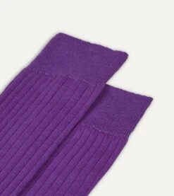 Lilac Wool Over-the-Calf Socks -Drakes Shop DR1AJ121425 19900 3