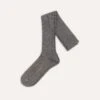Mid-Grey Cotton Over-the-Calf Socks -Drakes Shop DR1AJ121435 02600 1