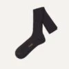 Dark Navy Cotton Over-the-Calf Socks -Drakes Shop DR1AJ121435 03200 1