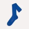 Royal Blue Cotton Over-the-Calf Socks -Drakes Shop DR1AJ121435 04200 1