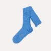 Sky Blue Cotton Over-the-Calf Socks -Drakes Shop DR1AJ121435 05200 1