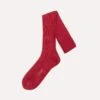 Red Cotton Over-the-Calf Socks -Drakes Shop DR1AJ121435 10700 1