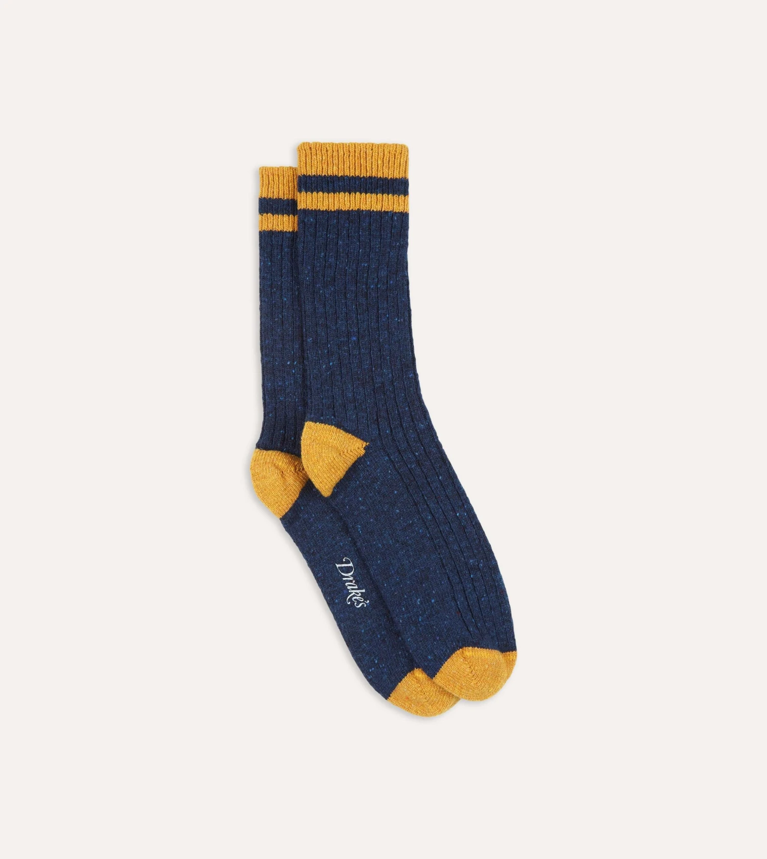 Blue Striped Donegal Wool Socks 3 Blue Striped Donegal Wool Socks