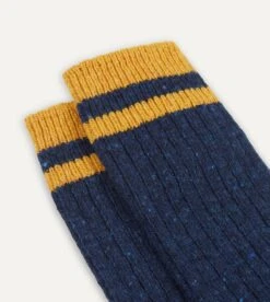 Blue Striped Donegal Wool Socks 7 Blue Striped Donegal Wool Socks -Drakes Shop DR1AJ2 22229 04 200 2