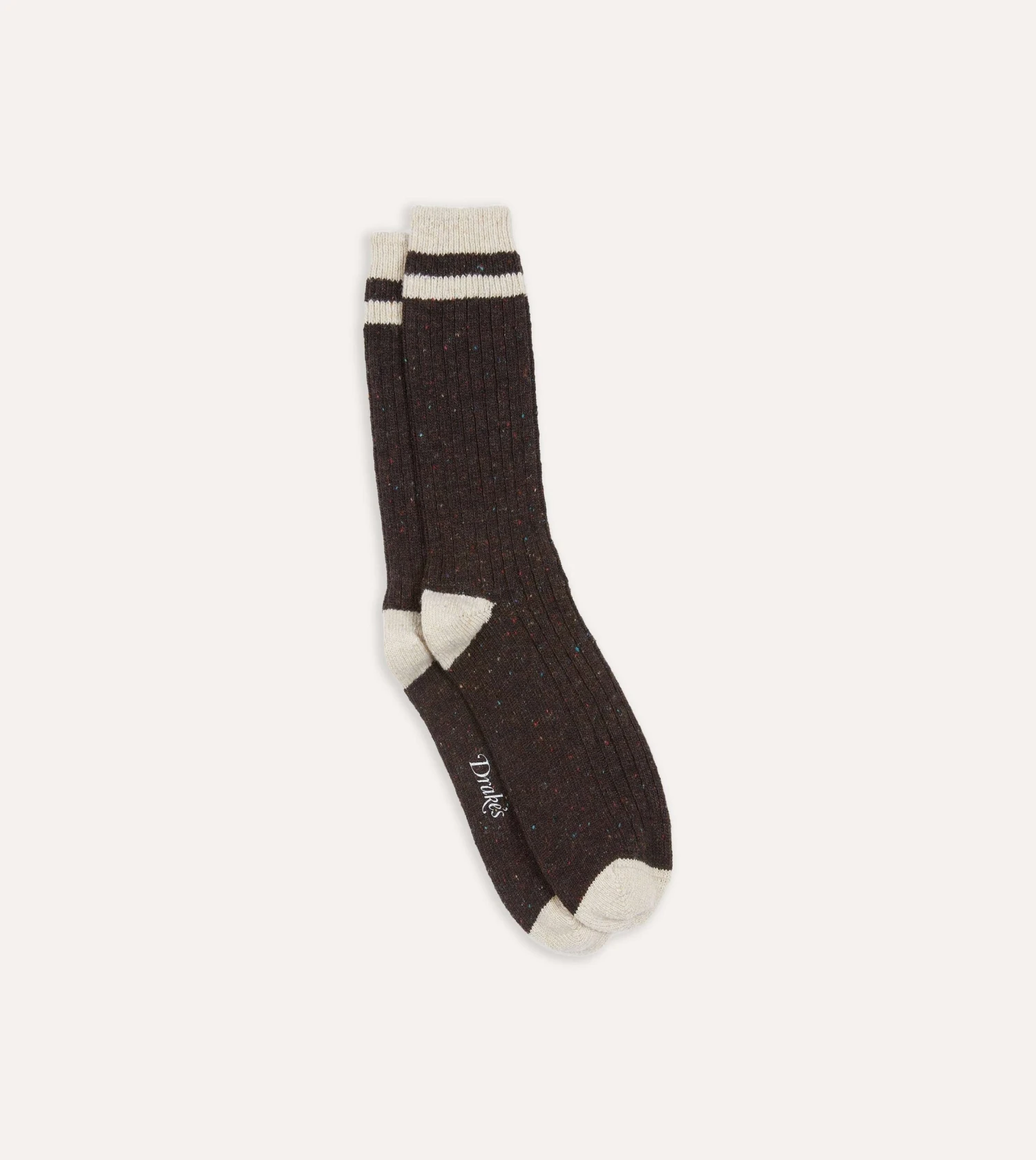 Brown Striped Donegal Wool Socks 3 Brown Striped Donegal Wool Socks
