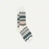Ecru Fair Isle Wool Cotton Socks -Drakes Shop DR1AJ2 22231 06 660 1