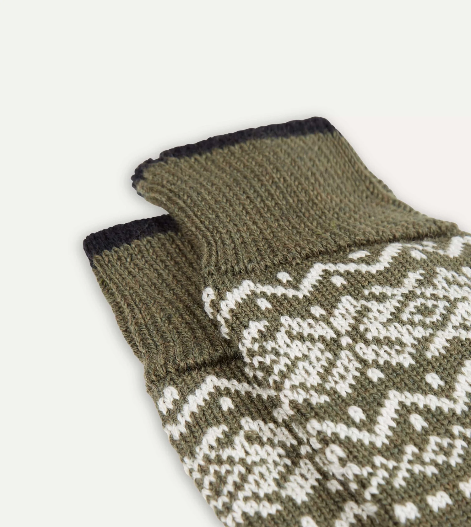 Grey Fair Isle Wool Cotton Socks 5 Grey Fair Isle Wool Cotton Socks - Image 3