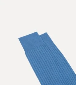 ALD / Drake's Blue Dress Sock -Drakes Shop DR1AJ223758 01200 2