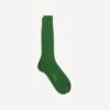 Green Cotton Mid-Calf Socks -Drakes Shop DR1AJ224196 07400 1