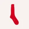 Red Cotton Mid-Calf Socks -Drakes Shop DR1AJ224196 15700 1