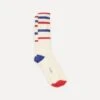 Ecru, Red And Navy Striped Sport Socks -Drakes Shop DR1AJ3 22404 01 050 1