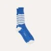 Blue And White Striped Cotton Sports Sock -Drakes Shop DR1AJ3 24085 02 202 1