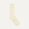 Ecru Cotton Sports Socks -Drakes Shop DR1AJ322413 01050 1
