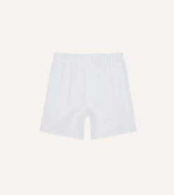 White Cotton Poplin Boxer Shorts