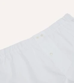 White Cotton Poplin Boxer Shorts -Drakes Shop DR1AJ423214 01000 3