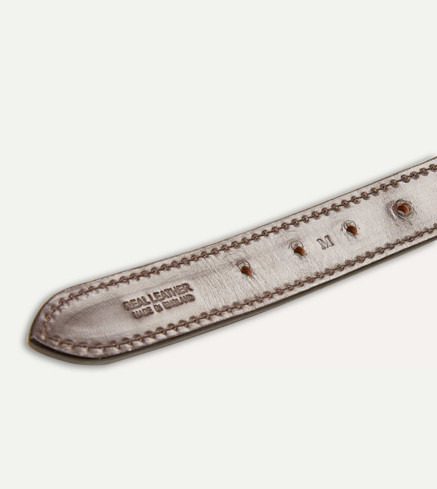 Navy And Red Stripe Webbing And Leather Belt With Brass Buckle 8 Navy And Red Stripe Webbing And Leather Belt With Brass Buckle - Image 6