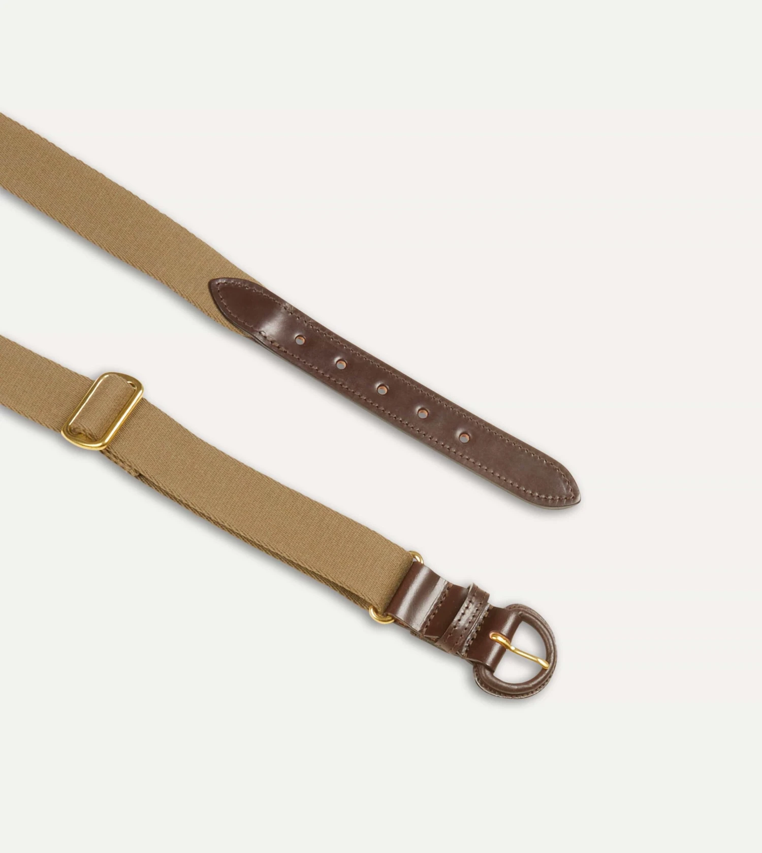 Khaki Green Leather-Covered Buckle Adjustable Webbing Belt 4 Khaki Green Leather-Covered Buckle Adjustable Webbing Belt - Image 2