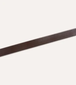 Dark Brown Unlined Bridle Leather Belt With Brass Buckle -Drakes Shop DR1AK121920 01300 4