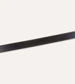 Black Unlined Bridle Leather Belt With Brass Buckle -Drakes Shop DR1AK121920 02100 4