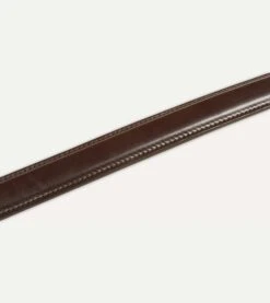 Dark Brown Fully Lined Bridle Leather Belt With Brass Buckle -Drakes Shop DR1AK121922 01300 4