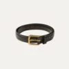 Black Fully Lined Bridle Leather Belt With Brass Buckle -Drakes Shop DR1AK121922 02100 1