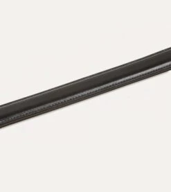 Black Fully Lined Bridle Leather Belt With Brass Buckle -Drakes Shop DR1AK121922 02100 4