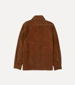 Brown Roughout Suede Overshirt -Drakes Shop DR2A1A21601 01300 6