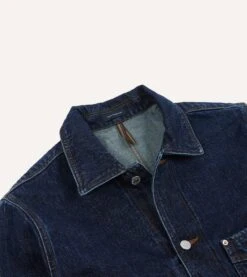 Stone Wash Selvedge Denim Five-Pocket Chore Jacket -Drakes Shop DR2A1B 20387 03 200 3