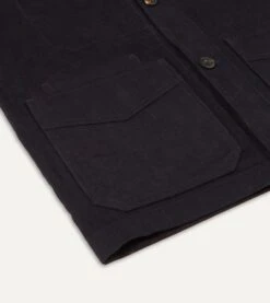 Navy Japanese Selvedge Corduroy Five-Pocket Chore Jacket 12 Navy Japanese Selvedge Corduroy Five-Pocket Chore Jacket -Drakes Shop DR2A1B 20829 01 250 4