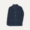 Indigo Cotton Terry Towelling Five-Pocket Chore Jacket -Drakes Shop DR2A1B21309 01250 1