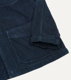 Indigo Cotton Terry Towelling Five-Pocket Chore Jacket 16 Indigo Cotton Terry Towelling Five-Pocket Chore Jacket -Drakes Shop DR2A1B21309 01250 5