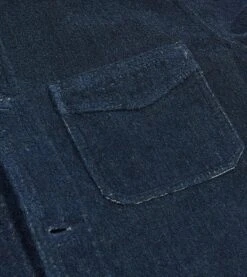 Indigo Cotton Terry Towelling Five-Pocket Chore Jacket 17 Indigo Cotton Terry Towelling Five-Pocket Chore Jacket -Drakes Shop DR2A1B21309 01250 7