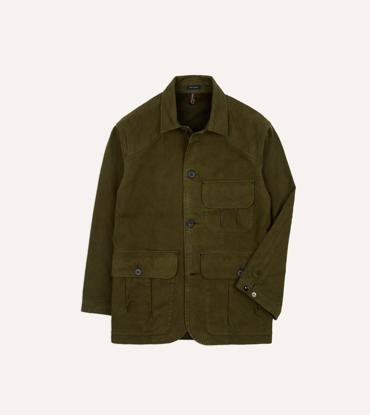 Olive Green Cotton Canvas Chasseur Jacket 3 Olive Green Cotton Canvas Chasseur Jacket