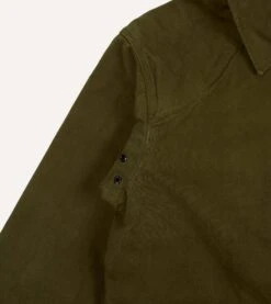 Olive Green Cotton Canvas Chasseur Jacket 21 Olive Green Cotton Canvas Chasseur Jacket -Drakes Shop DR2A1B22022 01300 10