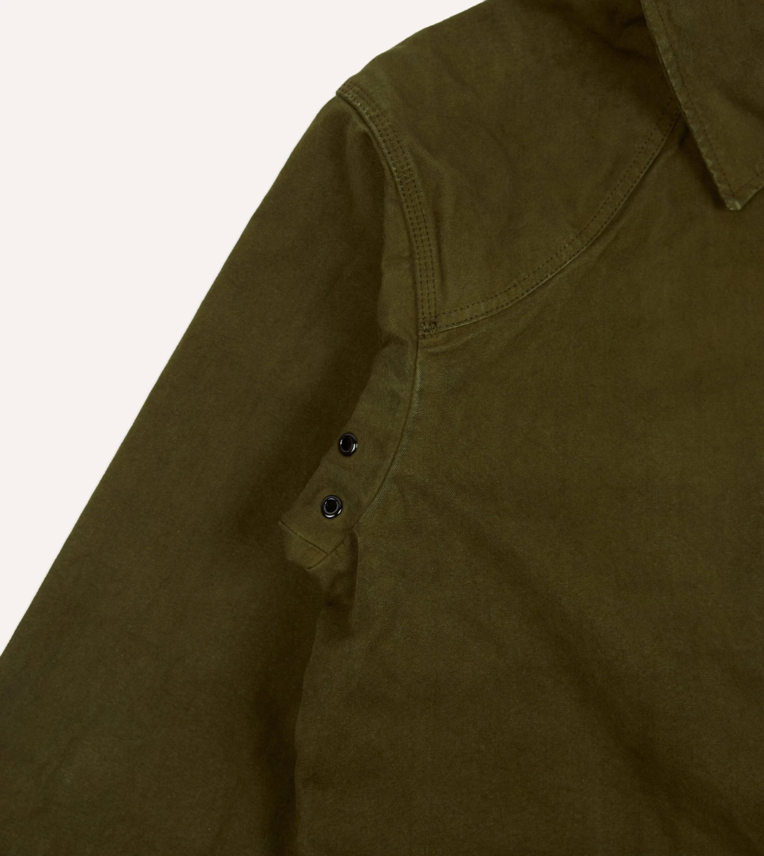 Olive Green Cotton Canvas Chasseur Jacket 10 Olive Green Cotton Canvas Chasseur Jacket - Image 8