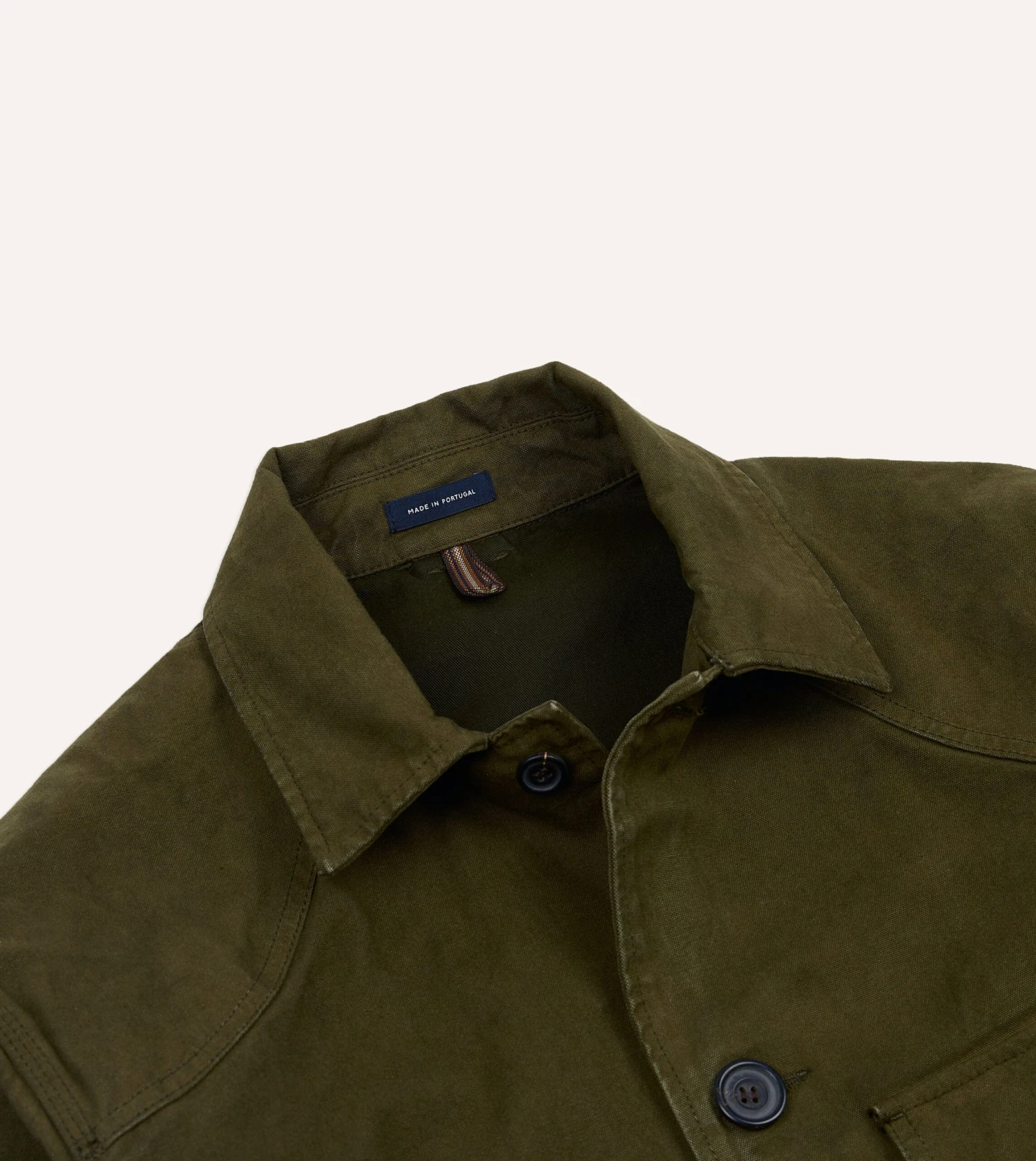 Olive Green Cotton Canvas Chasseur Jacket 5 Olive Green Cotton Canvas Chasseur Jacket - Image 3