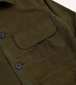 Olive Green Cotton Canvas Chasseur Jacket 17 Olive Green Cotton Canvas Chasseur Jacket -Drakes Shop DR2A1B22022 01300 4