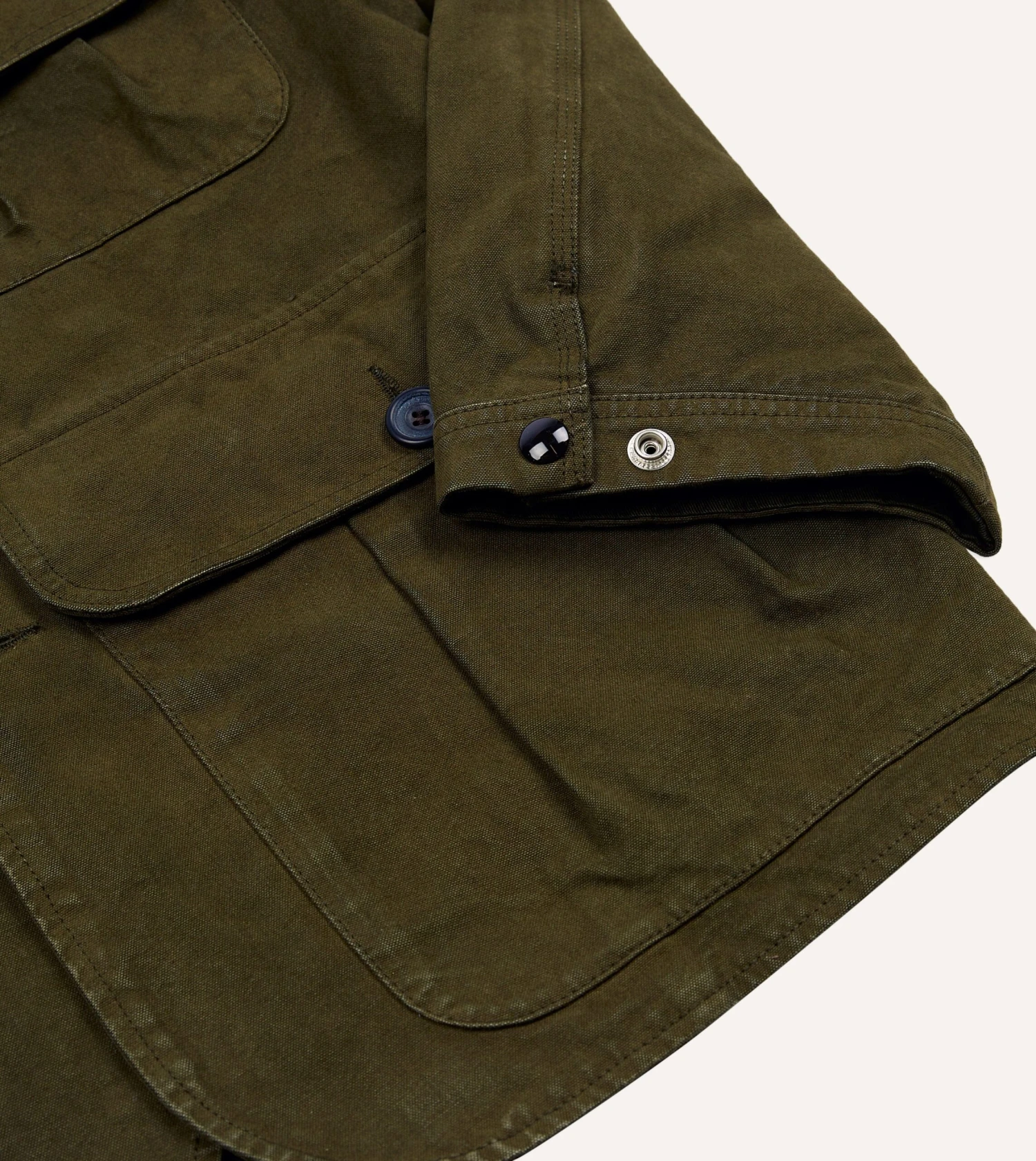 Olive Green Cotton Canvas Chasseur Jacket 7 Olive Green Cotton Canvas Chasseur Jacket - Image 5