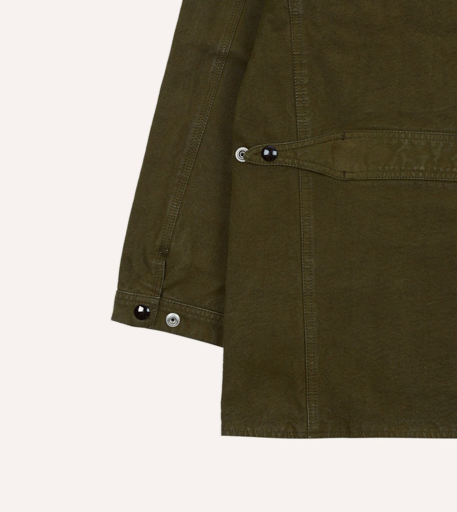 Olive Green Cotton Canvas Chasseur Jacket 9 Olive Green Cotton Canvas Chasseur Jacket - Image 7