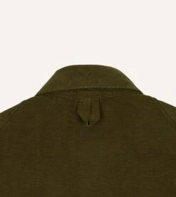 Olive Green Cotton Canvas Chasseur Jacket 22 Olive Green Cotton Canvas Chasseur Jacket -Drakes Shop DR2A1B22022 01300 8
