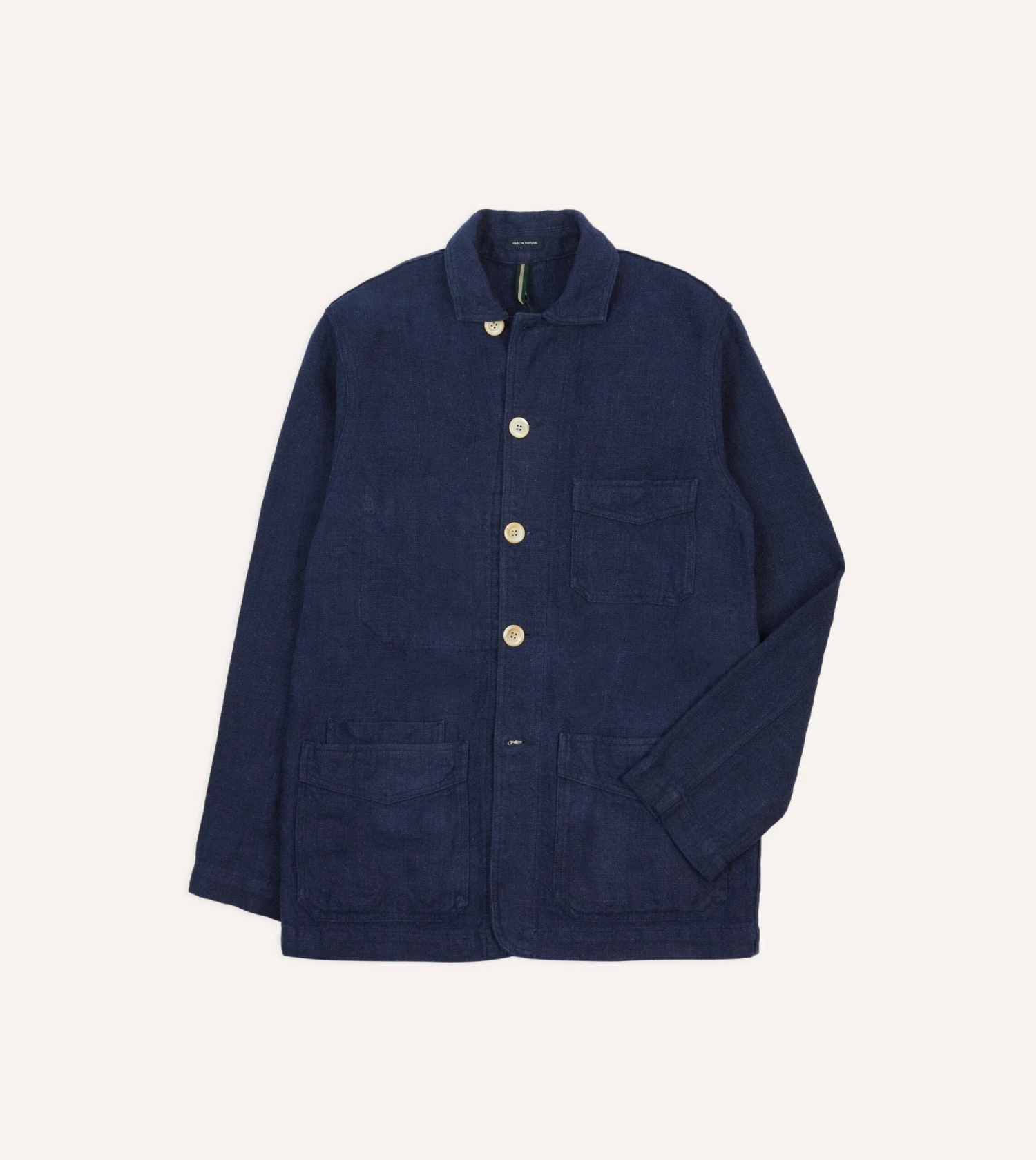 Navy Linen Five-Pocket Chore Jacket 3 Navy Linen Five-Pocket Chore Jacket
