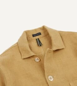 Sand Linen Five-Pocket Chore Jacket -Drakes Shop DR2A1B22085 08300 3